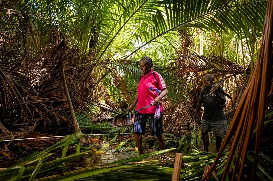 Community members in the forest